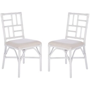 Christine Accent Chair W/ Cushion (Set of 2) - ACH6507 - White/White - Safavieh - 1 of 4