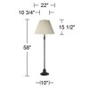 360 Lighting Spenser Retro Art Deco 58" Tall Floor Lamp Oiled Bronze Brown Beige Fabric Pleated Empire Shade for Living Room Bedroom House - 4 of 4