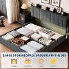 Lift Up Storage Bed Frame , Velvet Upholstered Hydraulic Platform Bed Storage Headboard , Wooden Slats, No Box Spring Needed - 4 of 4