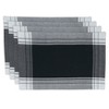 Saro Lifestyle Stripe Border Placemat, 13"x19" Oblong, Black (Set of 4) - 3 of 4