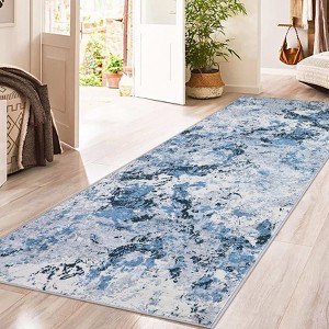 Area Rug Machine Washable Boho Carpet Non Slip Abstract Vintage Indoor - 1 of 4