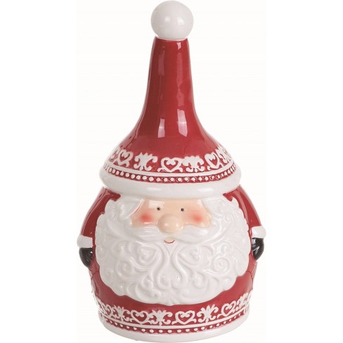 Transpac Dolomite 8 in. Red Christmas Santa Bell - image 1 of 1