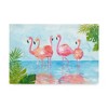 Trademark Fine Art -Marietta Cohen Art And Design 'Flamingos And Leaves' Canvas Art - 2 of 3