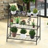 Tangkula Metal Plant Stand 3-Tier Potted Holder Ladder-Shapped Storage Rack Shelf Shoe Rack for Outdoor Indoor Use - 2 of 4