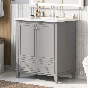 Bella Depot 30'' Bathroom Vanity with Sink Combo Bathroom Cabinet with Doors and Drawer - 1 of 4