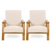 Adirondack Acacia Wood Outdoor Club Chair with Cushions, Modern Lounge Chair for Patio or Backyard-3irtyhousy - 3 of 4