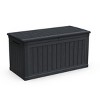 1pc 230 Gallon Deck Box, Black Resin Storage Container , Lockable Waterproof Bench for Patio & Garden Organization - Coolbibila - 3 of 4