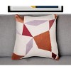 24" Ivory and Blue Geometric Cotton Blend Throw Pillow  With Embroidery - 2 of 4