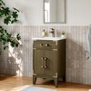 HBEZON 20''W Bathroom Vanity with Integral Resin Sink, Freestanding Modern Bathroom Cabinet with Soft Close Door, Rubber Wood, Gray - 3 of 4
