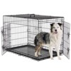 SEVOBAL Pet Crates and Houses Pet 42 Double Door Foldable Cage with Adjustable Divider Premium and Removable Tray for Home, Black, 42.1"*26.7"*28.7" - 2 of 4