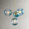 Rennnsan Jandelle 24" W 4 - Light Bubble Milk Glass Mid-Century Modern Dimmable Flush Mount Chandelier in Gold - 4 of 4