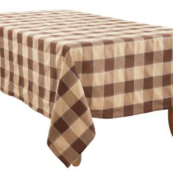 Saro Lifestyle Cotton And Poly Blend Stitched Plaid Tablecloth