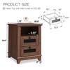 OKD 18'' Nightstand with Charging Station & 2 Drawers, Square End Table - 2 of 4