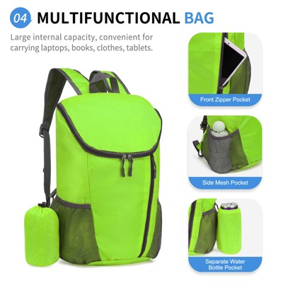 Unique Bargains Packable Large Capacity Camping Travel Hiking Backpack Green — фото 4