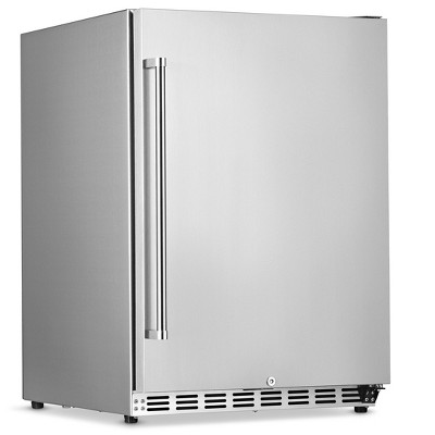 Newair 24" 5.3 Cu. Ft. Commercial Stainless Steel Built-in Beverage Refrigerator, Steel Interior, Weatherproof and Outdoor Rated, ENERGY STAR