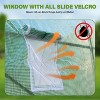 FDW Portable Greenhouse 6.5FT Height with Zipper Curtains PE Cover Steel Frame, Green - 4 of 4