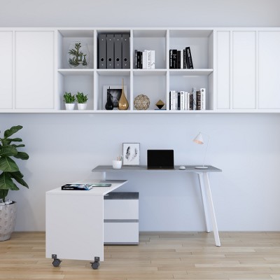 Anybear Grey Rotating Multi-Positional Modern Desk