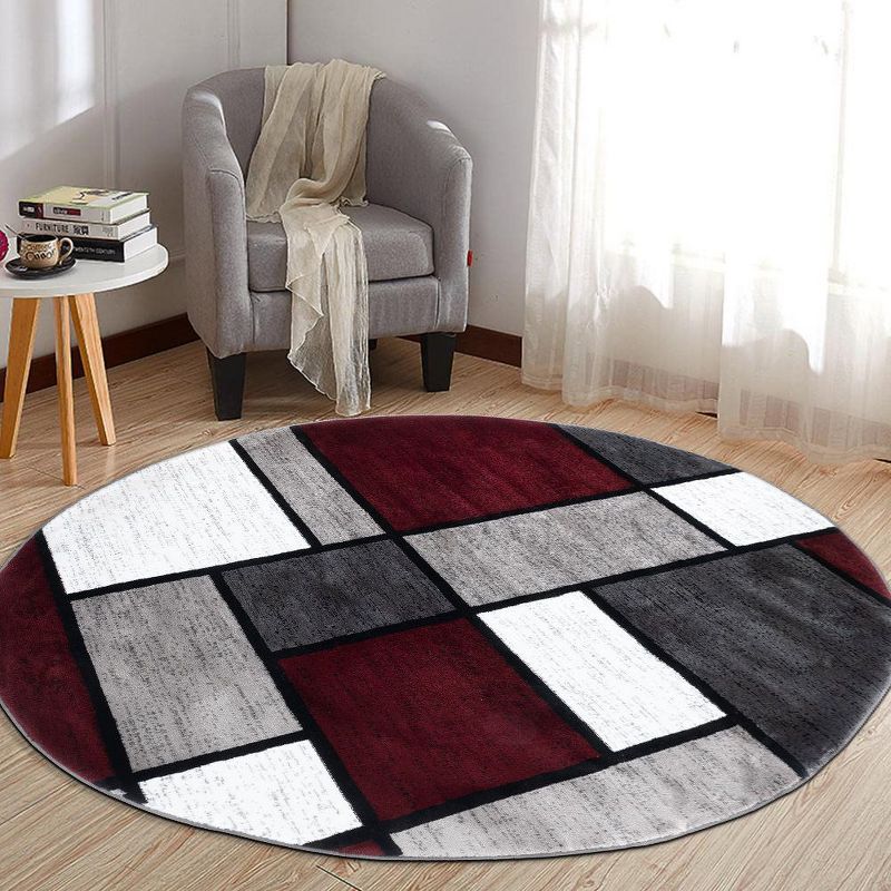 World Rug Gallery Contemporary Modern Boxed Color Block Area Rug, 6 of 10