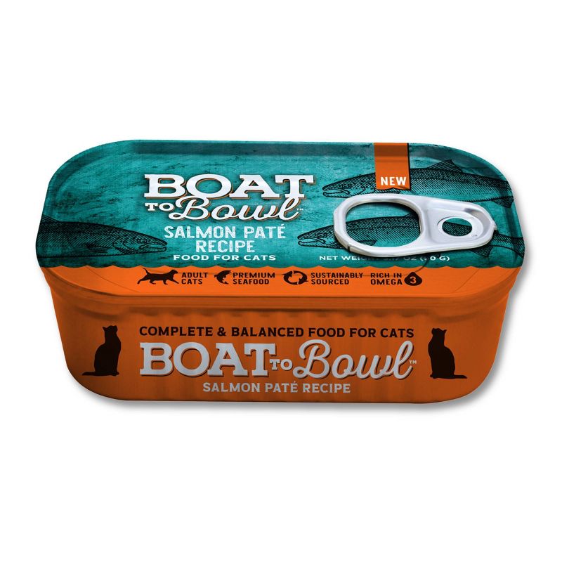 Boat To Bowl Seafood and Salmon Flavor Pate Recipe Wet Cat Food - 3.17oz, 1 of 16