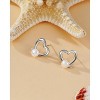Molenia Pearl Stud Earrings, 925 Sterling Silver Freshwater Pearl Earrings, Elegant Dainty Wedding Bridesmaids Jewelry - 3 of 4