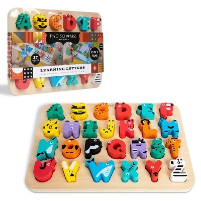 Photo 1 of FAO Schwarz Toy Wood Alphabet Puzzle - 27pc