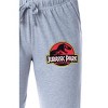 Jurassic Park Womens' Dinosaur Film Movie Title Logo Sleep Pajama Pants Grey - 2 of 3