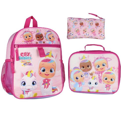Cry Babies Magic Tears Characters Unicorn 3 Pc Backpack Lunchbox