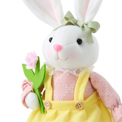 24" Yellow and Pink Plush Easter Bunny Doll
