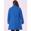Agnes Orinda Women's Plus Size Winter Notched Lapel Single Breasted with Pockets Pea Coats - 4 of 4