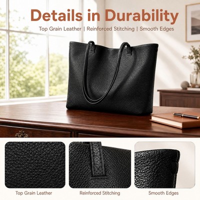 INSPIRE CHIC Spacious Totes for Women Shoulder Bag with Soft Texture and Detachable Coin Purse 11.8 * 4.3 * 10.6 inches Black — фото 4