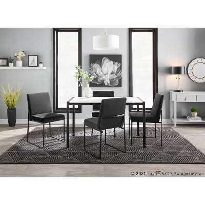 Elegant High Back Fuji Dining Chairs in Black Velvet and Steel