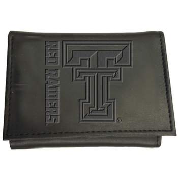 Evergreen NCAA Texas Tech Red Raiders Black Leather Trifold Wallet Officially Licensed with Gift Box