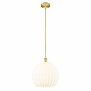 White Venetian - 1 Light Stem Hung Pendant In Modern Style-16.13 Inches Tall and 13.75 Inches Wide - 1 of 1