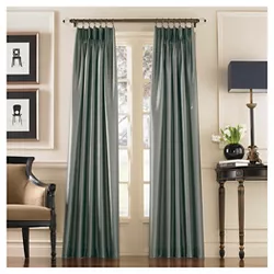 1pc 30"x132" Light Filtering Marquee Lined Window Curtain Panel Teal - Window Curtainworks