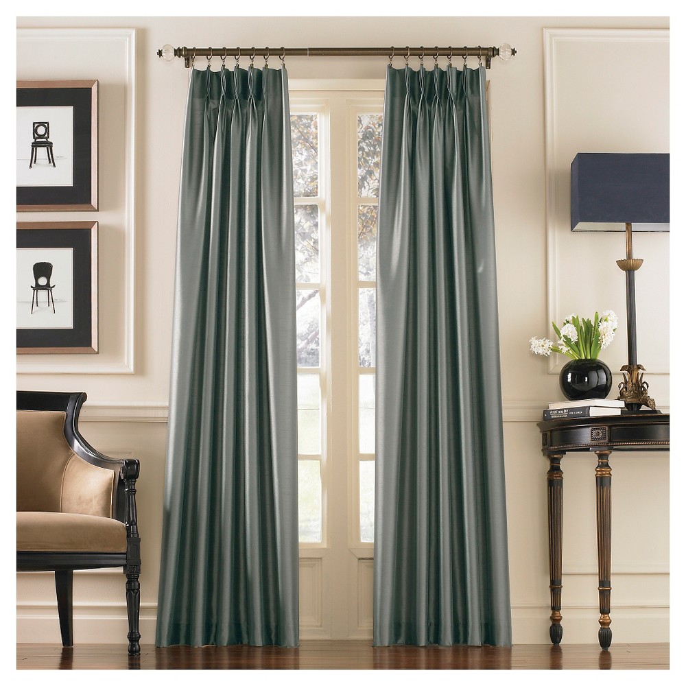 Photos - Curtain Rod / Track 1pc 30"x84" Light Filtering Marquee Lined Window Curtain Panel Teal - Window Curtainworks: Pleated Room Darkening