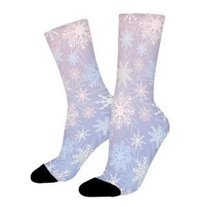 Fantacy Snowflake Women Printed Crew Socks Funny Funky Socks Soft Polyester Novelty Gifts for Artists Men - 1 of 1
