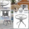 Patio Dining Set for 4 With Umbrella, Outdoor Furniture Set With 4 Folding Dining Chairs, Table Umbrella With Tempered Glass Top Dinings Table - 4 of 4