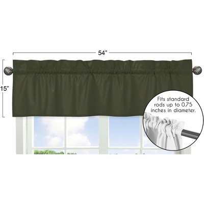 Hunter Green Microfiber Rod Pocket Window Valance, 54" x 15"