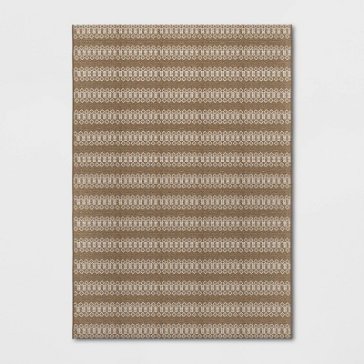 5' X 7' Global Stripe Outdoor Rug Neutral - Threshold™ : Target