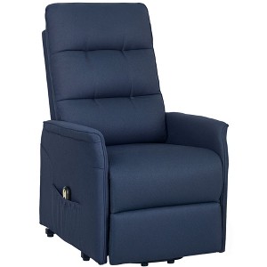 Aghana Digitals Deep Blue Electric Power Lift Recliner Chair with Remote, Breathable Linen Fabric, - 1 of 4