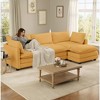 Hyleory Cozy Corduroy L-Shaped Sectional Sofa with Movable Ottoman - Soft Touch, Space-Saving Design - 4 of 4