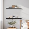 FurnitureR Floating Shelves Set of 2, Wall Shelves for Home Decor, Rustic Wall Mounted Display Ledge for Living Room, 31.5 Inch Wide, Black - 3 of 4
