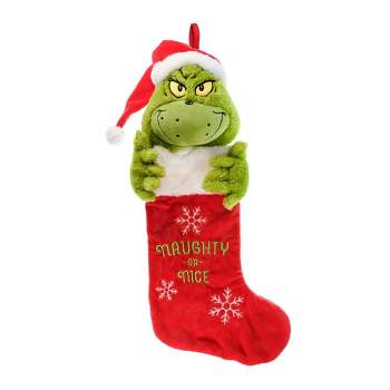 Dr Seuss How the Grinch Stole Christmas Grinch 24" 3D Plush Stocking