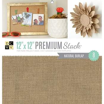 DCWV Single-Sided Specialty Stack 12"X12" 8/Pkg-Natural Burlap