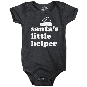 Santas Little Helper Baby Bodysuit Funny Christmas Graphic Novelty Jumper For Infants - Crazy Dog Baby Bodysuit - 1 of 4