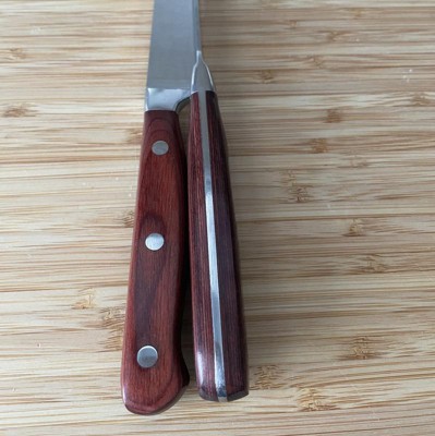 Amefa Royal Steak Knives, Set Of 6, Hardened Stainless Steel, Triple Rivet  Pakka Wood Ergonomic Handle Design, Serrated Edge 4 Inch Blade Steak Knife  : Target