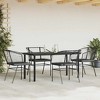 vidaXL 5 Piece Patio Dining Set with Cushions Black Poly Rattan Glass - 63" x 31.5" x 29.1" Black and Dark Gray 4 Items - 3 of 4