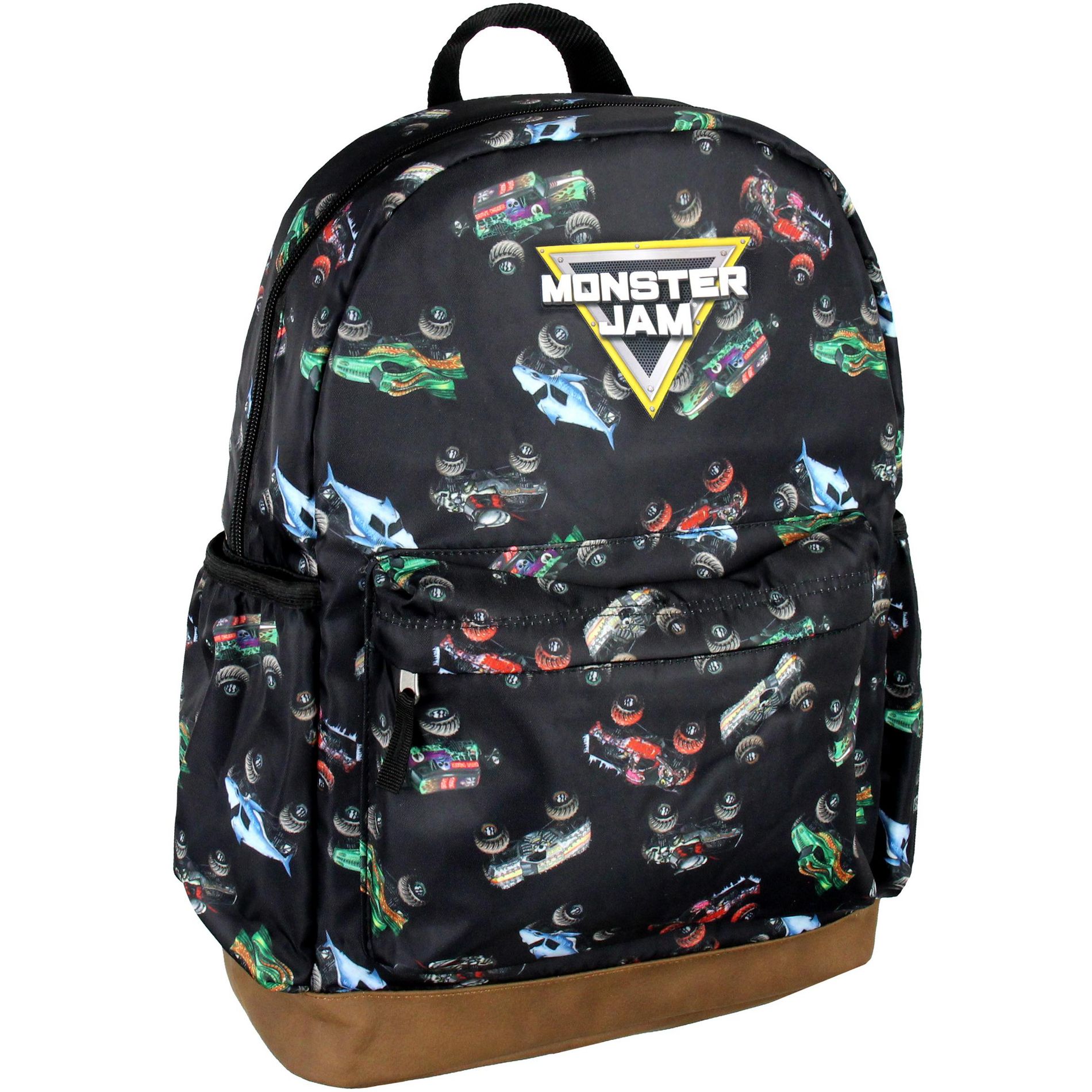 Monster Jam Backpack for Kids Grave Digger Megalodon Dragon Zombie All-Over Print School Travel Tote Book Bag