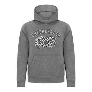 Everyday Kids Cheerleader Girls Pullover Hoodie – Pom Pom Sketch Graphic Sweatshirt - 1 of 4