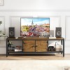 TV Stand with Storage, Rustic Brown Entertainment Center with Closed Cabinets and Open Shelves, Multi-Functional Media Console - 4 of 4